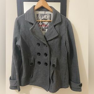 Hot Kiss Gray Pea Coat. Size L (runs small).